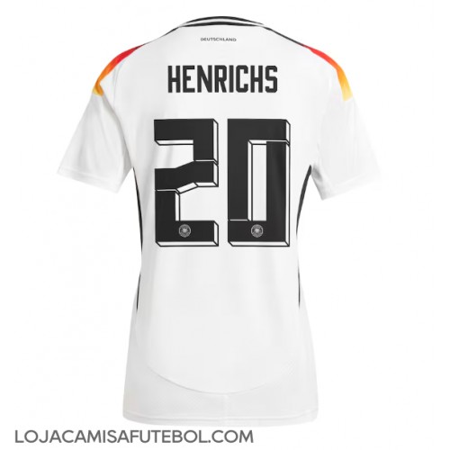 Camisa de Futebol Alemanha Benjamin Henrichs #20 Equipamento Principal Europeu 2024 Manga Curta